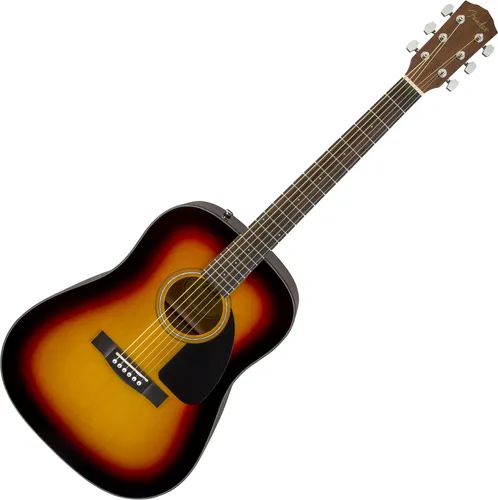 Fender CD-60 Dreadnought V3 Sunburst mit Case - Dreadnought Akustikgitarre mit klassischem Design, Fichtendecke und mahagoniboden, ideal für Einsteiger und erfahrene Spieler.