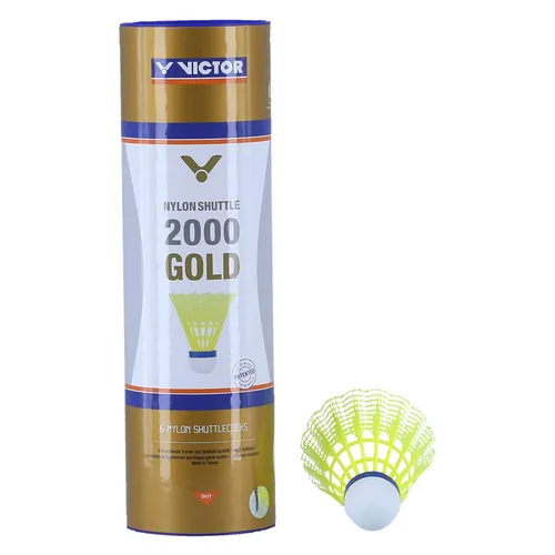 Victor Badmintonbälle Shuttle 2000 Nylon gelb Dose 6er von Victor