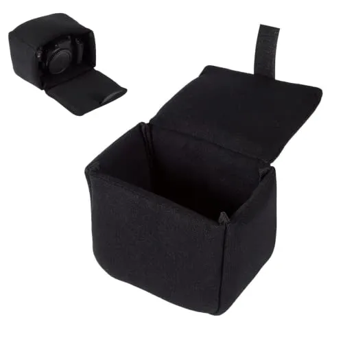 Professionelle Digitalkamera Tasche mit Polster Insert – Stoßfester Kamera Einsatz für Systemkamera, vielseitiger Kamerabeutel und gepolsterte Fototasche als perfektes Kamerazubehör (Groß, Schwarz)