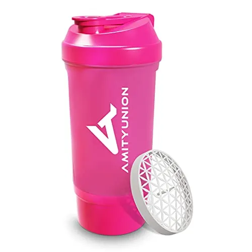 Eiweiß Shaker Proteinshaker 700ml – FYRA Lady Fitness Shaker - BPA frei & auslaufsicher mit Sieb, Skala für cremige Whey und BCCA Booster - Gym Fitness Flasche für Isolate und Diät Konzentrate in Pink