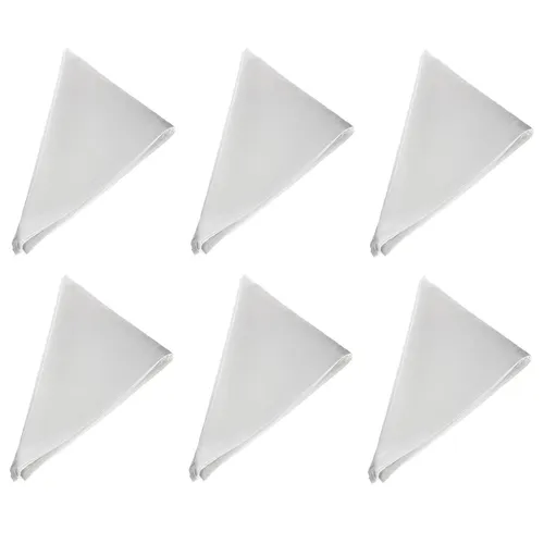 6er Pack Stoffservietten 44cm x 44cm Textil Servietten100% Baumwolle in Weiss