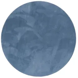 Pergamon Fellteppich Pearl, Blau, 120x120 cm, Textil - Der flauschige Kunstfellteppich Pearl aus hochwertigem Polyester bringt Wärme in Ihr Zuhause. Sein seidig glänzender Flor verändert bei Berührung die Optik und sorgt für ein gemütliches Ambiente in jedem Raum.