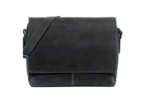 SID & VAIN Messenger Bag – Echt Leder 15 Zoll Laptop-Hülle - Hochwertige Messenger Bag aus handgefertigtem Echtleder, ideal für Business und Freizeit. Mit verstellbarem Schultergurt und Magnetverschluss für optimalen Tragekomfort.
