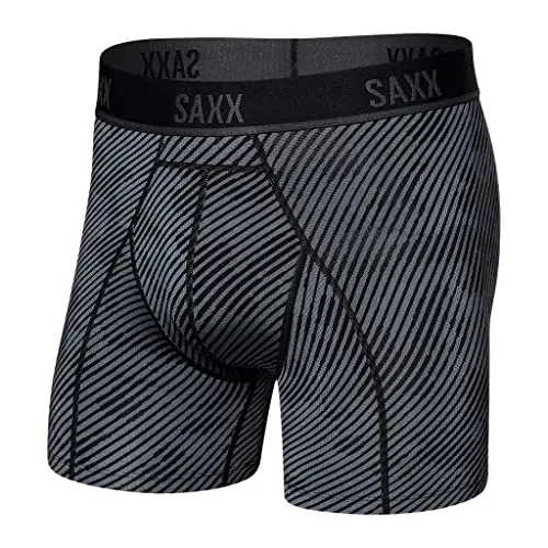 Saxx Unterhose für Herren – Kinetic Boxershorts, leicht, Kompressionsgewebe für Herren mit integrierter Tasche – halbe Kompression, Optic Camo/Schwarz, S