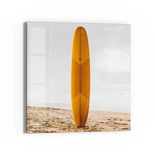 DEQOART Glas-Magnettafel | 30x30 cm cm groß | Motiv Goldener Surftraum | Memo-Board aus Glas | Magnetboard inkl. Magnete, Stift & Tuch für Küche & Büro | Tafel magnetisch & beschreibbar