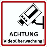 Produktbild Türsschild Achtung Videoüberwachung 12 cm x 4,5 cm Hard-PVC