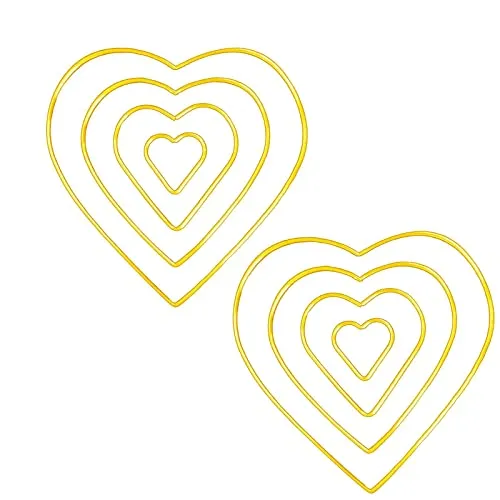 WANGCL 8 Stück DIY Makramee Metall Blumen Kranz Basteln Reifen Herzförmige Traumfänger Hoops DIY Handwerk Traumfänger Making Tools (4 Größen)