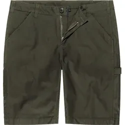 Vintage Industries Alcott Shorts in Grün, Größe L für Männer - Herren-Shorts aus hochdichter Qualität mit praktischer Schlaufe für Hammer und lockerer Passform – ideal für Freizeit und Handwerk.