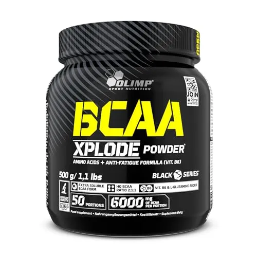 Olimp BCAA Xplode Powder (500 g) - Ice Tea Peach - Verzweigtkettige Aminosäuren (BCAA) für Sportler, zuckerfrei und proteinreich, ideal zur Unterstützung von Training und Gewichtsabnahme. Premiumqualität aus der Xplode-Linie für Hobby- und Profisportler.