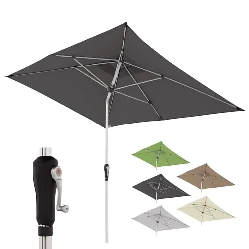 Doppler Sonnenschirm SL-AZ Auto Tilt 190x290 cm Anthrazit