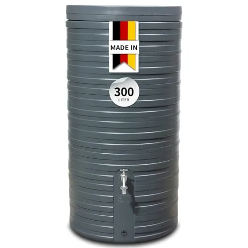 GARANTIA NORDIC Regenspeicher 300 Liter - Bewässerung: Hochwertiger Regenspeicher mit 300 Litern Fassungsvermögen, UV-stabil und witterungsbeständig, ideal für nachhaltige Gartenbewässerung.