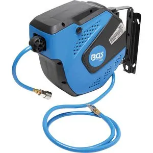BGS-technic Druckluftschlauchtrommel 10 + 1,5 m - 20 Bar, Automatik mit Federzugaufrollsystem und schwenkbarem Wandbügel