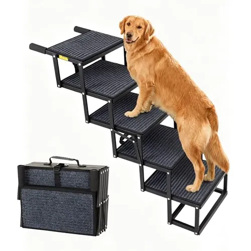 Thanaddo 5-stufige Hundetreppe für Autos – 80 cm, klappbar und stabil