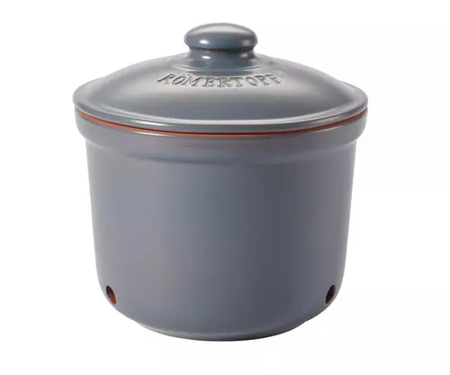 Römertopf Vorratstopf Maxi - Frischhaltedosen für natürliche Lebensmittelaufbewahrung, ideal für 1,5 kg Zwiebeln. Mit optimaler Luftzirkulation durch 3 Belüftungslöcher für längere Haltbarkeit.