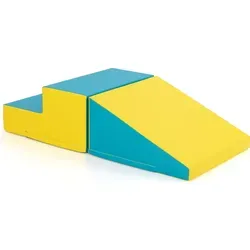 GOPLUS 2-tlg. Kinder-Kletter- und Rutschspielset, Schaumstoff-Bauklötze mit abnehmbarem Bezug - Grün