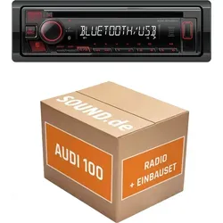 Kenwood KDC-BT460U Autoradio Einbaupaket für Audi 100 C4 | Bluetooth USB