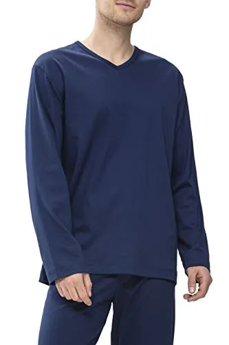 Mey Nachtwäsche Melton Herren Homewear Shirt Neptune M (50) von mey
