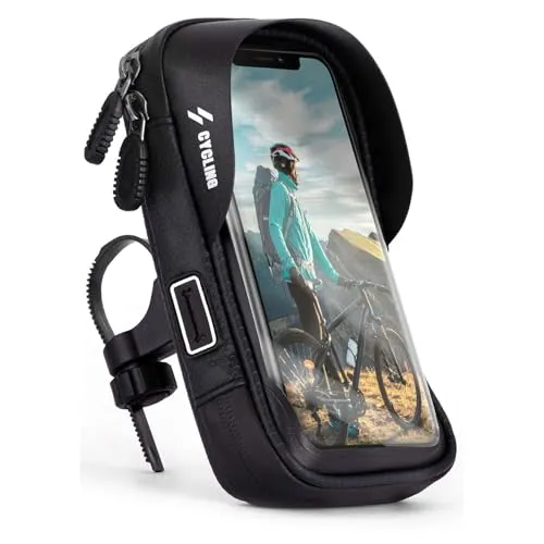 ONEFLOW Handyhalterung Fahrrad Lenkertasche Wasserdicht für alle Apple iPhone Fahrradhalterung 360° Drehbar Handyhalter Motorrad Fahrradtasche Lenker Smartphone Halterung mit Fenster, Schwarz