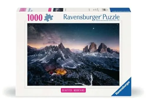 Ravensburger Puzzle 12000256 - Beautiful Mountains, DREI Zinnen, Dolomiten - 1000 Teile Puzzle für Erwachsene und Kinder ab 14 Jahren, Puzzle mit Landschaft, Bergen und Natur