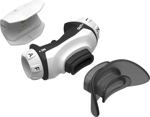 Airofit Atemtrainer Pro 2.0 - Weiß - Innovativer Atemtrainer mit einstellbarem Luftstromwiderstand und personalisierten Trainingsprogrammen über die App. Ideal zur Stärkung der Atemmuskulatur und Verbesserung der Atmungseffizienz.