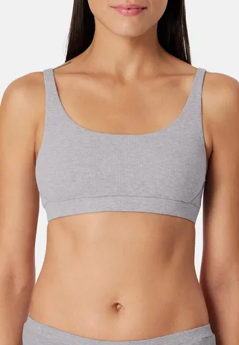 Schiesser Damen Organic Cotton-Pure Rib Bustier, grau-Mel - Funktionsunterwäsche aus hochwertiger Bio-Baumwolle und Tencel Modal, ohne Bügel für optimalen Tragekomfort und moderne Details.