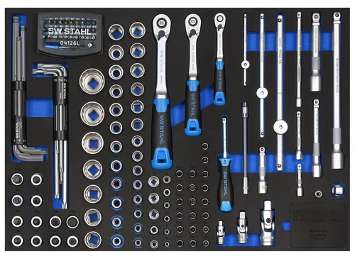 SW-Stahl Werkstattwagensortiment, Steckschlüssel 1/4“ Z3011-14