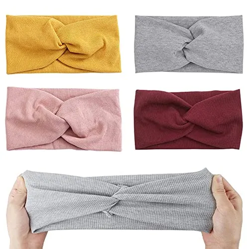 Produktbild Stück Stirnband Damen Mädchen Haarband Elastisch Breites Haarreif Sport Headwrap Baumwollkreuz Yoga Haarschmuck 4
