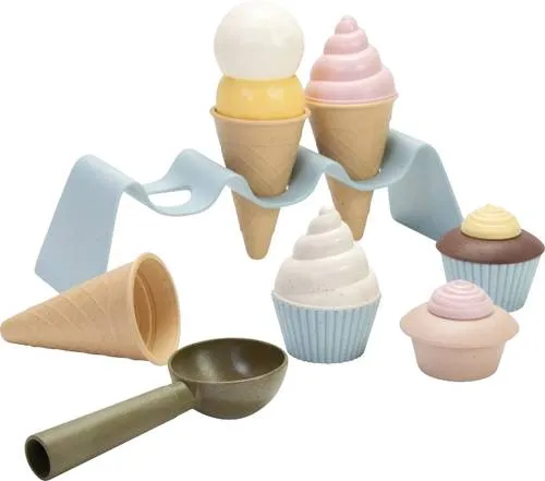 dantoy Sandform-Set Eis-Set aus Biokunststoff - Spielmöbelzubehör für Kinder ab 2 Jahren, umweltfreundliches Set aus Biokunststoff für kreativen Sandspielspaß.