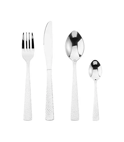 Secret de Gourmet Menagerie - 24-teiliges Edelstahl-Set - Hochwertige Edelstahl-Geschirrset für stilvolle Anlässe, langlebig und elegant für jede Tischdekoration.