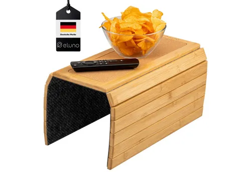 eluno Tabletttisch aus Bambus mit rutschfester Ablage von eluno