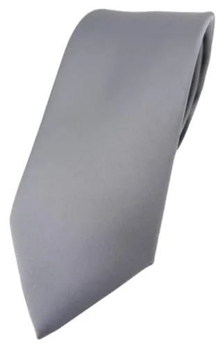 TigerTie Herren Krawatte – Klassische 7,5 cm Krawatte in silbergrau einfarbigem Design, ideal für Geschäftstermine, festliche Anlässe und die Freizeit