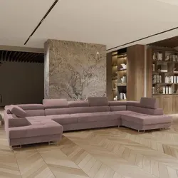 Masseno Ecksofa ISOLANO U-Form mit Schlaffunktion in lila von Masseno