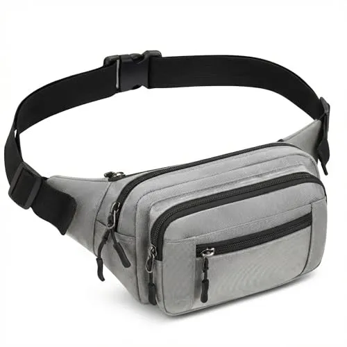 Bauchtasche für Herren Damen wasserdichte Gürteltasche mit 5 Einzelfächern Hüfttaschen für Reise Wanderung Hundespaziergänge und Outdoor-Aktivität