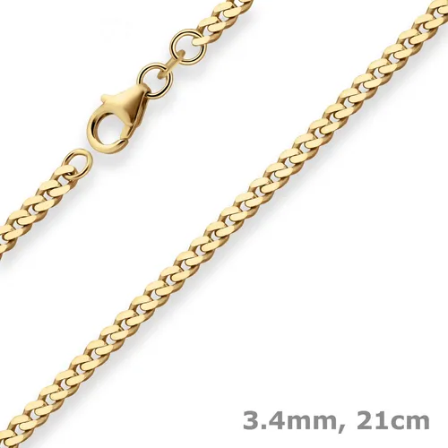 Schmuck Krone Goldarmband 333er Gelbgold 21cm - Elegantes Panzerarmband aus 333 Gelbgold, 21 cm lang. Ideal für jeden Anlass und verleiht Ihrem Look einen Hauch von Luxus.