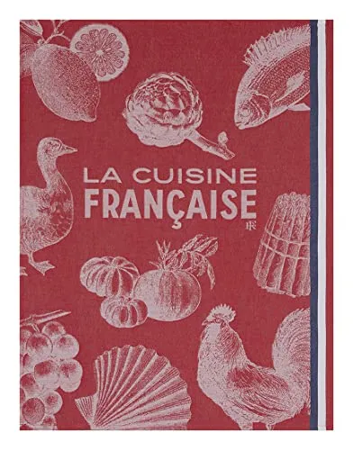 Le Jacquard Français Geschirrtuch Gastronomie Rouge 80x60 cm - Küchentuch aus 100% Baumwolle, ideal für die Gastronomie. Mit praktischen Maßen von 80 x 60 cm in einem eleganten Rot.