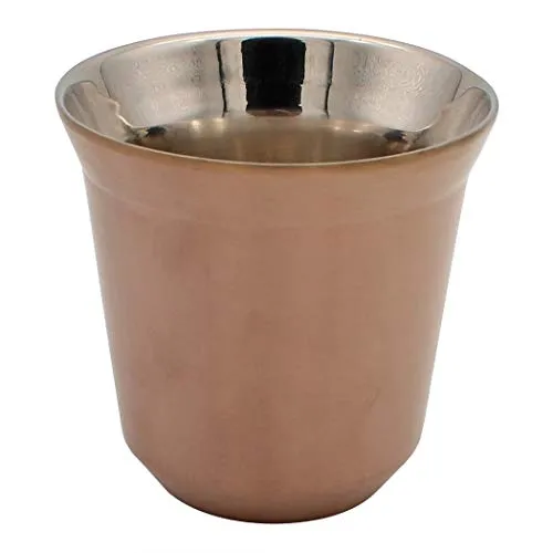 Dianoo Kaffeetasse Espressotassen aus Edelstahl, doppelwandig, wärmeisoliert, Kapsel, Gold