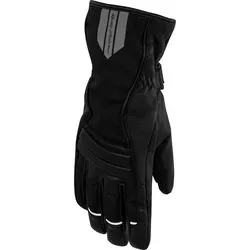 Rusty Stitches Bianca - Wasserdichte Motorradhandschuhe für Damen in Schwarz - Größe S - Elegante und funktionale Motorradhandschuhe mit wasser- und winddichter Hipora® Membrane. Optimaler Grip und Sicherheit dank Lederverstärkungen und Knöchelprotektor. Ideal für jedes Wetter.