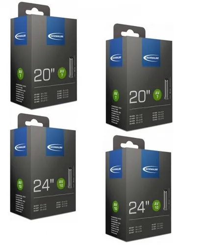 Schwalbe Fahrradschlauch Schwalbe 2x Schlauch AV7 20x1.50-2.50 + 2 x Schwalbe Schlauch AV10