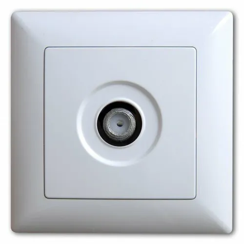 Günsan Visage Sat TV Antennendose F Stecker Weiß - Steckdose für Satellitenempfang, ideal für TV-Installationen mit einfachem Anschluss und modernem Design in Weiß.