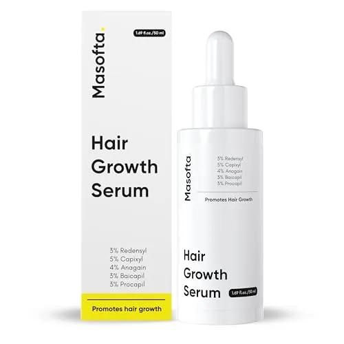 Produktbild Masofta Haarwachstums-Serum zur Förderung des Haarwachstums und zur Bekämpfung von Haarausfall mit 3 % Redensyl, 5 % Capixyl, 4 % Anagain, 3 % Procapil, 3 % Baicapil, Rosmarin und