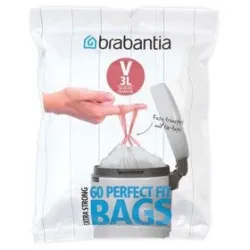 Brabantia International B.V. Brabantia (V) Müllbeutel, 3 Liter, Prakitscher Abfallbeutel aus Qualitätskunststoff, 1 Spenderpackung = 60 Müllbeutel 11 68 03