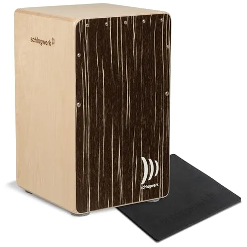 Schlagwerk CP585 Cajon Super Agile Cappuccino - Percussion Cajon mit stufenlos einstellbarer Snare-Technologie für individuellen Sound, inklusive Sitzkissen und 100% Made in Germany.