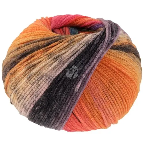 Lana Grossa Farfalla 02 - Rosabeige/Graubraun/Orange/Hellorange/Mokka/Nachtblau/Himbeer/Brombeer