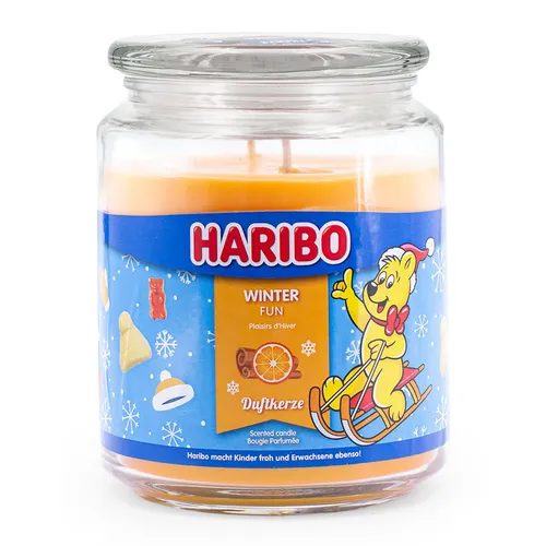Haribo™ Duftkerze Raumduft Aromakerze im Glas Scented Candle große Kerze 510g