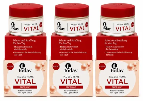 today Tagescreme Vital LSF 20 Tagespflege für reife Haut, 50 ml (3 Pack)