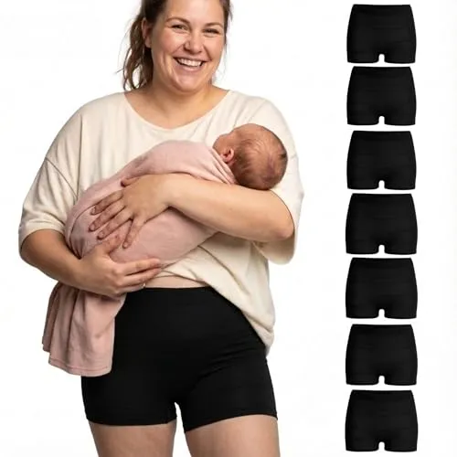 Mrs. Mum Wochenbett Unterwäsche - 7 STK Postpartum Slips - Unterhosen für Schwangere, atmungsaktiv und hygienisch waschbar bis 50x, perfekt für Komfort und Sicherheit nach der Entbindung.