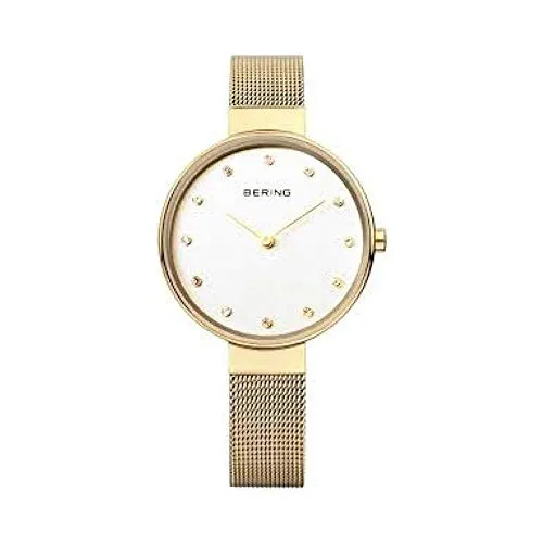 BERING Damen-Armbanduhr 34mm Armband Edelstahl + Gehäuse Quarz 12034-334