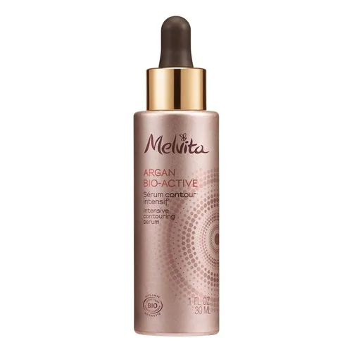 Melvita Argan Bio-Active Intensive Contouring Serum 30 ml - Anti-Aging-Creme mit mikrobiotischem Arganöl und Himbeer-Postbiotika, spendet intensive Feuchtigkeit und fördert die Elastizität der Haut für ein strahlendes Aussehen.