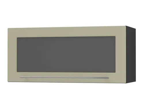 Feldmann-Wohnen Klapphängeschrank, Creme, Schwarz, 80x36x32.5 cm