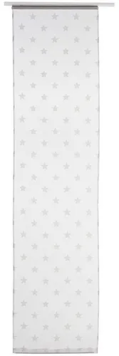 ELBERSDRUCKE Schiebegardine transparenter Schiebevorhang Stars Allover weiß 245x60cm Klettband (1 St), transparent, Flächenvorhang mit Klettband